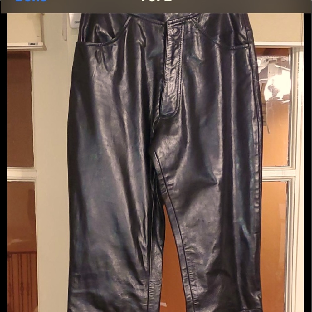 Black leather pants